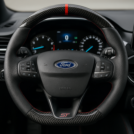 Volant ST – Ford MK3 MK4 MK7 MK8 – Carbone & Cuir perforé