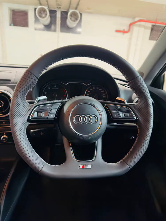 Volant Audi cuir perforé A3 A4 A5 S3 S4 RS3 RS4 RS5 2017-2021
