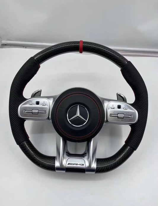 Volant Mercedes-Benz AMG – Cuir, Carbone, détails rouges